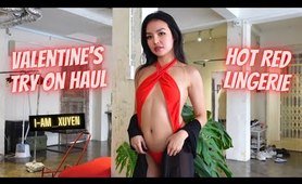 VALENTINE'S underwear TRY-ON HAUL | I_AM_XUYEN