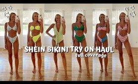 enormous SHEIN beach costume TRY ON HAUL FOR SUMMER 2022 || high waist, midrise & family friendly shein bikinis