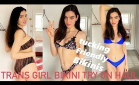 two piece bathing suit try on haul | transgender tucking friendly bikinis | NOFAR MORALI