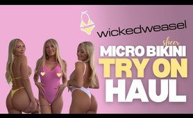 SHEER MICRO bikini Try on Haul | Wicked Weasel 2023