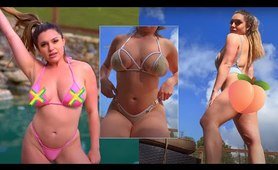 Micro beach costume Try-On Haul | Alicia Waldner (4k)