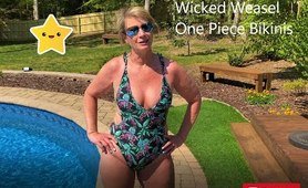 Wicked Weasel 3 Different One piece two piece bathing suit Try on Haul Poolside New for 2022 In 4k #bikinitryon