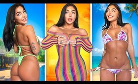 Emily Rinaudo sunning SWIMSUIT TRY ON HAUL