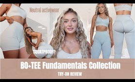BO+TEE Fundamentals Collection activewear try-on haul & review | scrunch sports *neutrals*