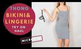 Thong beach costume and panties Try on haul Microgigi | Nuevos bikinis y tangas