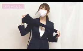 Japanese office girl undies try on haul | black stocking/pantyhose