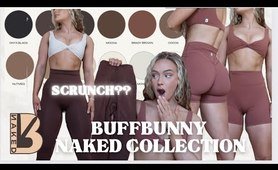 BUFFBUNNY NAKED COLLECTION indepth Launch Overview & Tryon Haul scrunch legging review neutral style